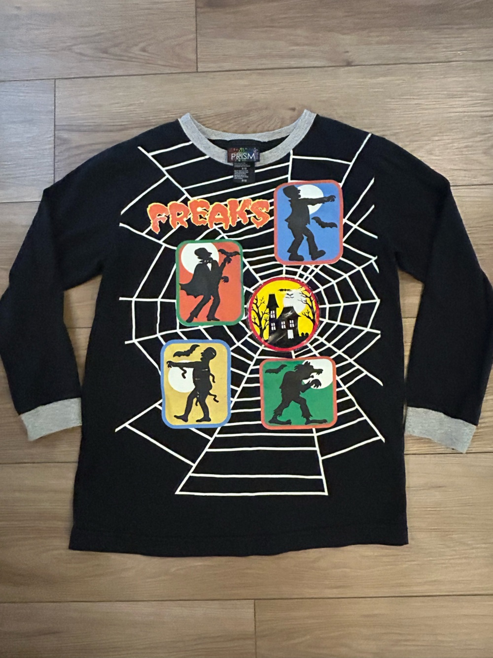 PRISM Kids 8/10 Monster Freaks Spider Web Halloween Graphic Shirt